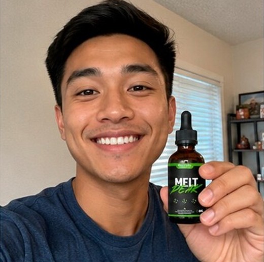 MeltPeakDrop customer holding a bottle, photo 2